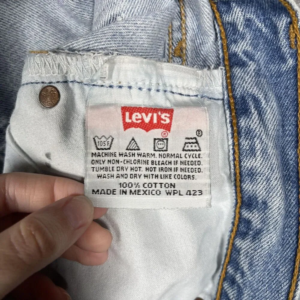 VTG Levi's 501 Jeans Mens 34x34 (32x29) Light Wash Straight Classic Button Fly